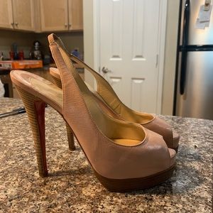 Slingback nude pumps